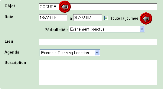 OCCUPE Toute la journée
